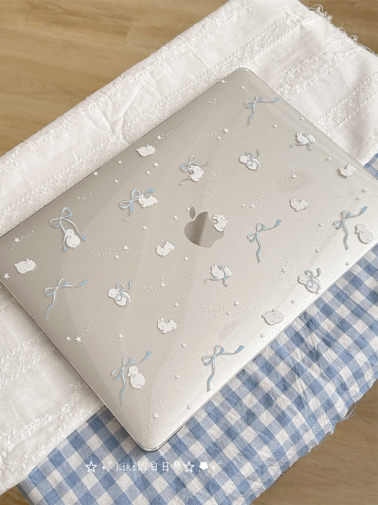 Apple Accessories Laptop - Ins Blue Bow Glitter Laptop Kılıfı