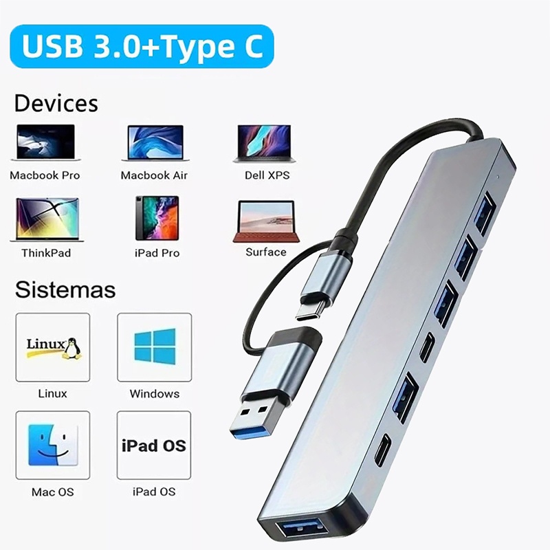 2'si 1 Arada USB3.0 Hub 7 Port - Laptop Accessories Price incelemesi ve fiyatı